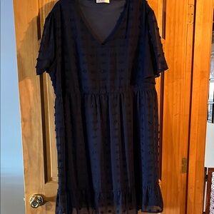 Navy Blue V-Neck Dress